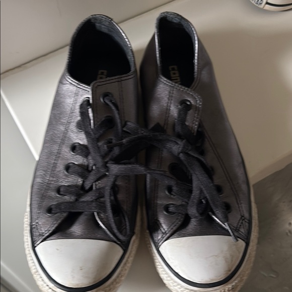 Converse Gray and Black Classic Canvas Sneakers - Picture 1 of 4